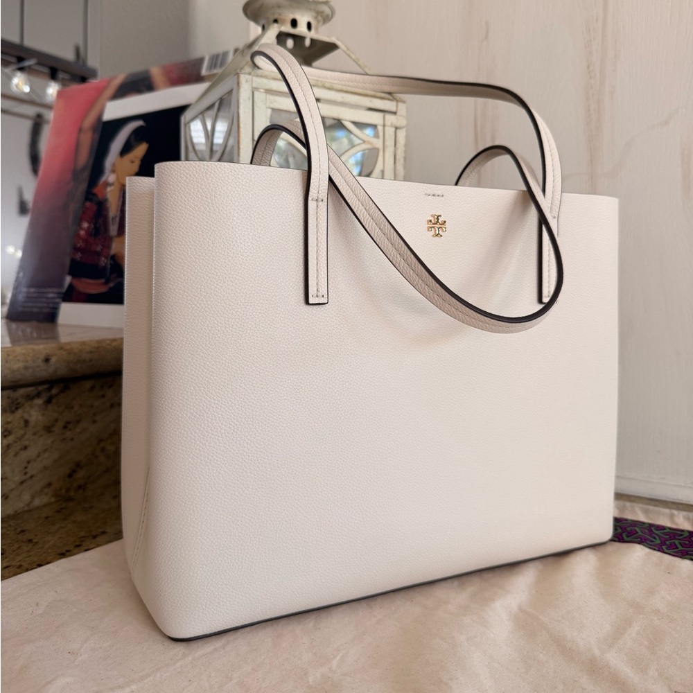 New tory burch Blake leather tote in new ivory - Picture 2 of 9